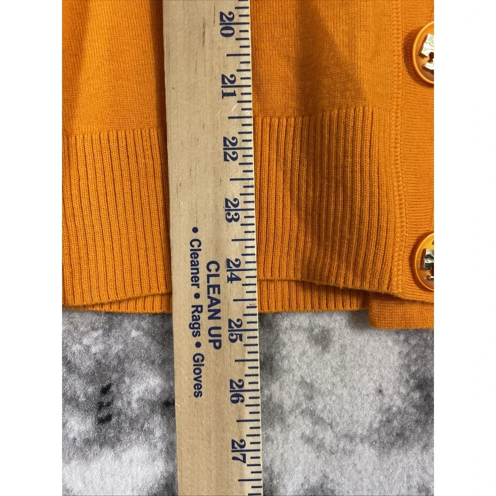 Tory Burch Cardigan Womens Size Extra Small Orange Merino Wool Big‎ Buttons